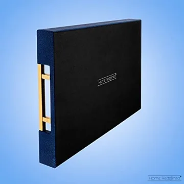 Navy Blue Faux Leather Tray with Brass Handles Home Redefined