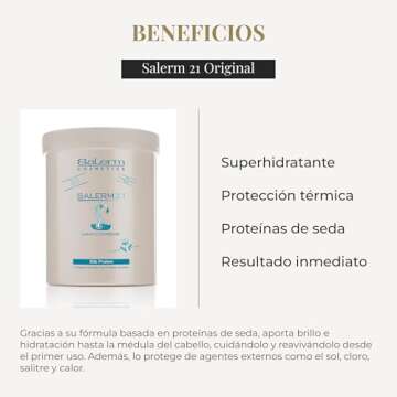 SALERM - Instant Hair Conditioner 21 Silk Protein - 1000 ml - Leave-In or Rinse-Out Conditioner - with Silk Proteins - Heat Protector and Hydrating