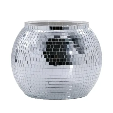 Disco Ice Bucket for Cocktail Bar, Mirror Silver Disco Ball Decor, Retro Party Accessories, 8.8 Inch...