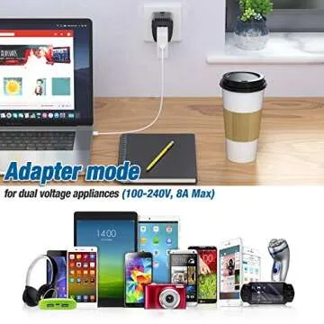 2000W Voltage Converter Adapter US to Europe, UK, Australia, Italy, Spain, Asia Over 150 Countries - Converter Step Down 220V to 110V for Hair Dryer Used Only, Adapter Mode for Cell Phone Laptop