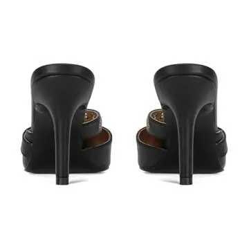 Dsevht Black Kitten Heels for Women Pointed Closed Toe Dressy Bow Heel Vintage Heeled Mules Sexy Pointy Studded Slip on Stiletto Pump Shoes