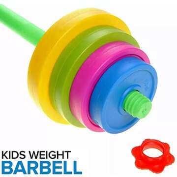 Liberty Imports Kids Barbell Weight Set - Adjustable Workout Toy Equipment for Children Pretend Play...