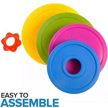 Liberty Imports Kids Barbell Weight Set - Adjustable Workout Toy Equipment for Children Pretend Play Exercise - Toddler Beginner Gym, Fitness, Weightlifting and Powerlifting (32 inches), multicolored