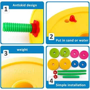 Liberty Imports Kids Barbell Weight Set - Adjustable Workout Toy Equipment for Children Pretend Play Exercise - Toddler Beginner Gym, Fitness, Weightlifting and Powerlifting (32 inches), multicolored