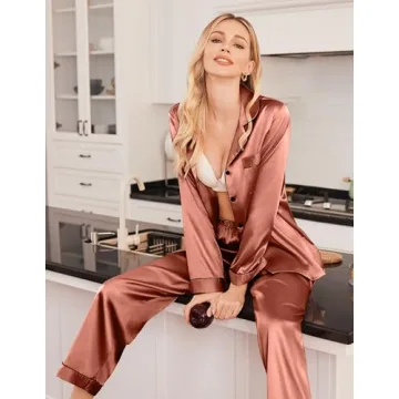 Ekouaer Satin Pajamas Set - Luxury & Comfort combined