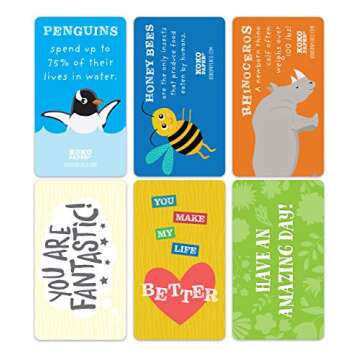 Fun Animal Facts Lunch Notes for Kids | 60 Cards