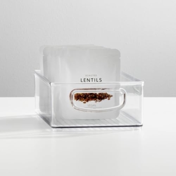 mDesign Clear Plastic Kitchen Storage Bins Set of 8