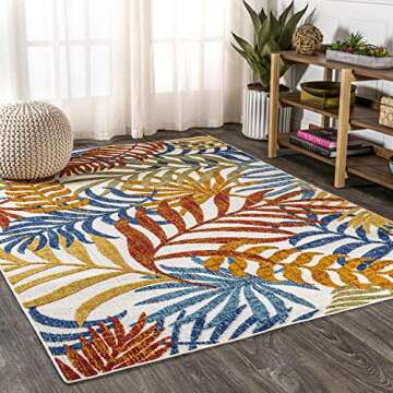 JONATHAN Y Tropics Palm Leaves Rug - Indoor Outdoor Charm