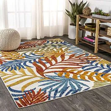 JONATHAN Y Tropics Palm Leaves Rug - Indoor Outdoor Charm