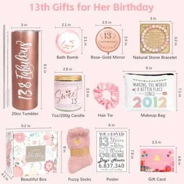 13th Birthday Gifts for Girls, Happy 13th Birthday Gift Ideas, 10 Pieces Unique 13th Birthday Gifts ...