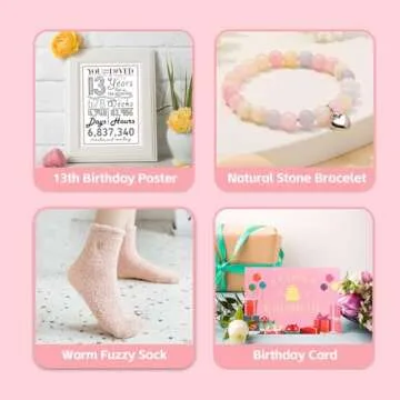 13th Birthday Gifts for Girls, Happy 13th Birthday Gift Ideas, 10 Pieces Unique 13th Birthday Gifts for Daughter, Niece, Granddaughter, 13th Birthday Gifts for Her, Official Teenager Birthday Gifts