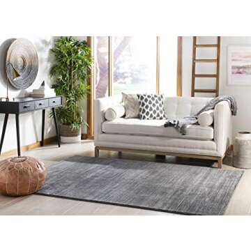 SAFAVIEH Vision Collection Area Rug - 6' x 9', Grey, Modern Ombre Tonal Chic Design, Non-Shedding & ...