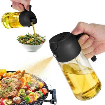 16oz Olive Oil Dispenser Bottle - 2 in 1 Spray & Pour