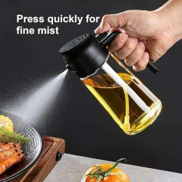 2 in 1 Olive Oil Dispenser and Sprayer Bottle