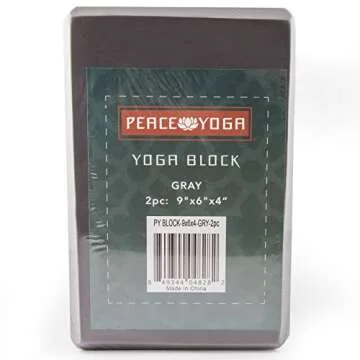 Peace Yoga Foam Exercise Blocks Gray [9” x 6” x 4”] (2 Pack)