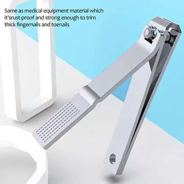 GLAMFIELDS Nail Clippers-Stainless Steel Fingernail Clippers for Men & Women-Straight Blade