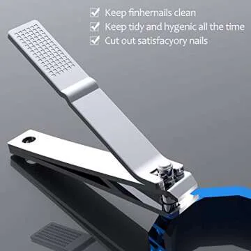 GLAMFIELDS Nail Clippers-Stainless Steel Fingernail Clippers for Men & Women-Straight Blade