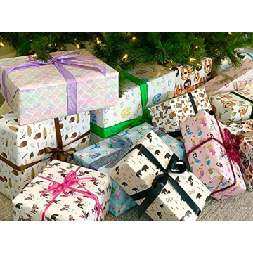 Stesha Party Bear Baby Shower Birthday Wrapping Paper - Folded Flat 30 x 20 Inch (3 Sheets)