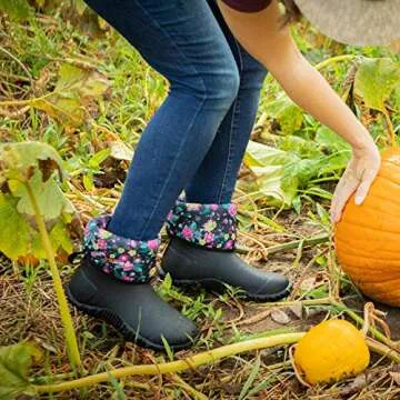 HISEA Women's Rubber Garden Boots Waterproof Insulated Yard Gardening Shoes Mid Height for Mud Working Outdoor