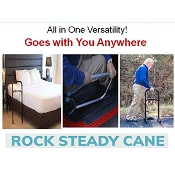 Rock Steady Cane – Hip, Knee Surgery Recovery Aid – Helps You Recover Faster from Surgeries and Injuries. Fully Adjustable Walking Cane Keeps You Moving, Increasing Circulation and Flexibility