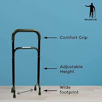 Rock Steady Cane – Hip, Knee Surgery Recovery Aid – Helps You Recover Faster from Surgeries and Injuries. Fully Adjustable Walking Cane Keeps You Moving, Increasing Circulation and Flexibility