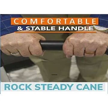 Rock Steady Cane – Hip, Knee Surgery Recovery Aid – Helps You Recover Faster from Surgeries and Injuries. Fully Adjustable Walking Cane Keeps You Moving, Increasing Circulation and Flexibility