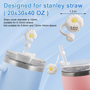 MLKSI 4 Pack Straw Covers for Stanley Tumblers - Eco-Friendly