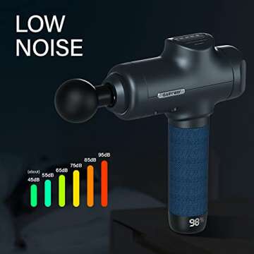 Garyway Massage Gun Deep Tissue with 9 Head Attachments & 6 Speed Levels Percussion Massager for Full Body Massage, Relaxation