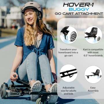 Hover-1 Kart Buggy Hoverboard Attachment | Compatible with Most 6.5" & 8" Electric Hoverboards, Hand...