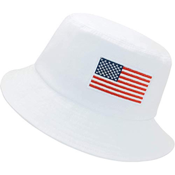 American Flag Embroidered Bucket Hat for Summer Fun
