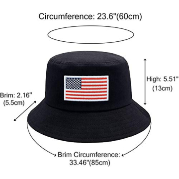 American Flag Embroidered Bucket Hat for Summer Fun
