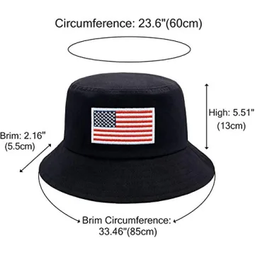 American Flag Embroidered Bucket Hat for Summer Fun