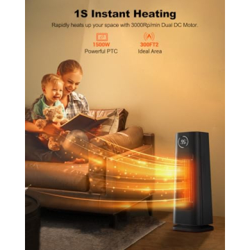 Wind Talk 1500W Space Heater with Remote Control for Cozy Warmth