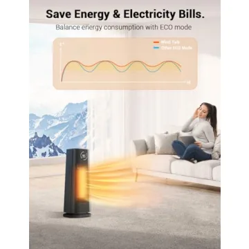 Wind Talk 1500W Space Heater with Remote Control for Cozy Warmth