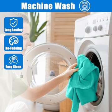 Spotjoy Rectangle Picnic Table Cloth, Waterproof Elastic Fitted Tablecloths, Washable Polyester Table Cover for Camping, Indoor and Outdoor (Aqua, 24"x48")