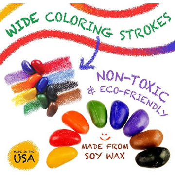 Crayon Rocks - 32 Count Ergonomic Crayons for Kids
