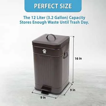 Nevink Dog Poop Trash Can Outside - Outdoor Dog Waste Trash Can with Lid - Odor Proof Waste Station ...