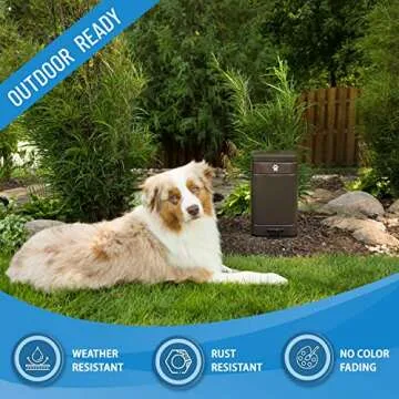 Nevink Dog Poop Trash Can Outside - Outdoor Dog Waste Trash Can with Lid - Odor Proof Waste Station Container for Backyard - 12L/3.2Gal (Mulch)
