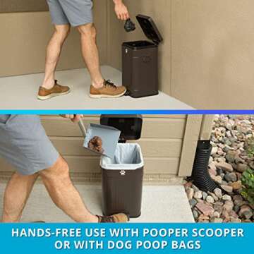 Nevink Dog Poop Trash Can Outside - Outdoor Dog Waste Trash Can with Lid - Odor Proof Waste Station Container for Backyard - 12L/3.2Gal (Mulch)