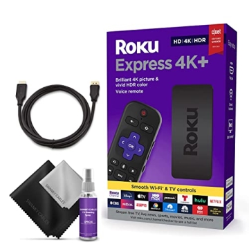 Roku Express 4K+ 2021 Streaming Media Player with Smooth Wireless Streaming and Roku Voice Remote wi...