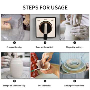 ZXMT Pottery Wheel Machine 9.8'' Electric Table Top