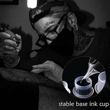 Tattoo Ink Caps with Base - Yuelong 1000pcs Tattoo Ink Cups Disposable Plastic Tattoo Pigment Caps Mixed Size #11 Small #14 Medium #17 Large for Tattoo ink Tattoo Supplies Tattoo Kits