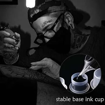 Tattoo Ink Caps with Base - Yuelong 1000pcs Tattoo Ink Cups Disposable Plastic Tattoo Pigment Caps Mixed Size #11 Small #14 Medium #17 Large for Tattoo ink Tattoo Supplies Tattoo Kits