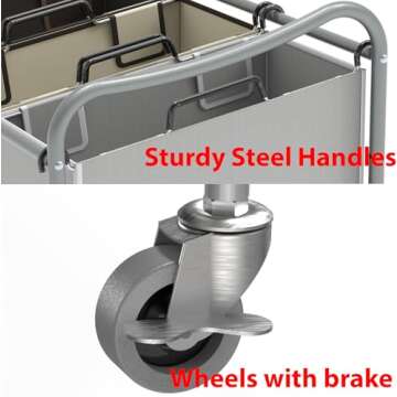 Heavy Duty 3-Bag Laundry Sorter Rolling Cart