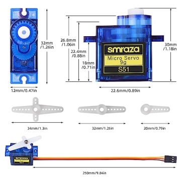 Smraza SG90 9G Micro Servo Kit - 10 Servos for R/C Projects