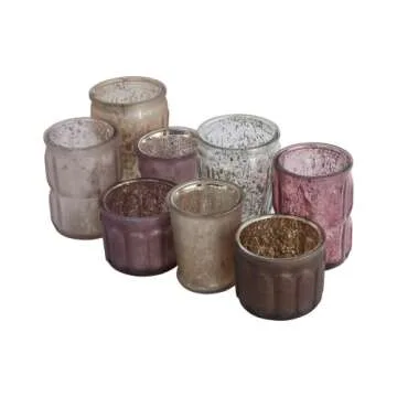 Stylish Mercury Glass Tealight Holders Set of 8