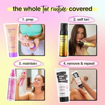 b.tan Ultra Long Lasting Self Tanner | b.tan Forever & Ever - Lasts Up to 11 Days, Fast Self Tanning, 1 Hour Sunless Tanner Mousse, No Fake Tan Smell, No Added Nasties, Vegan, Cruelty Free, 6.7 Fl Oz