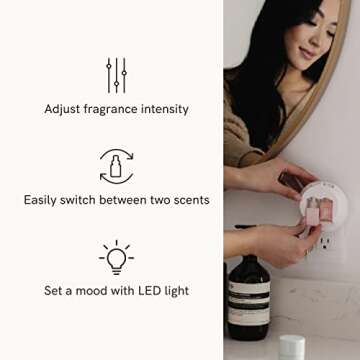 Pura Smart Home Fragrance Device Starter Set V3 - Scent Diffuser for Homes, Bedrooms & Living Rooms - Fragrance Aroma Diffuser with Light - Apartment & Household Essential - Moodcast
