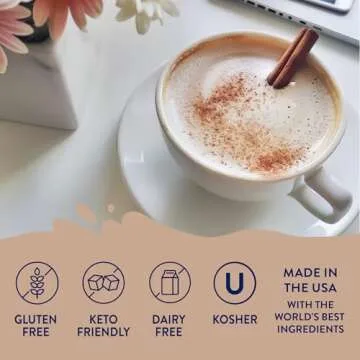 Jordan's Skinny Syrups Sugar Free Coffee Syrup, Cinnamon Dolce Flavor Drink Mix, Zero Calorie Flavoring for Chai Latte, Protein Shake, Food and More, Gluten Free, Keto Friendly, 25.4 Fl Oz, 1 Pack