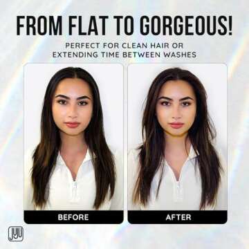 Juju Styling Texture Powder & Dry Shampoo Powder Pump 2 oz Powder Styler Dry Shampoo (Dark) - Natural Volumizing Hair Powder, Oil-Absorbing Dry Shampoo, Travel Size Hair Care for All Hair Types